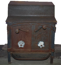Fisher Grandma Bear wood burning stove front - for sale